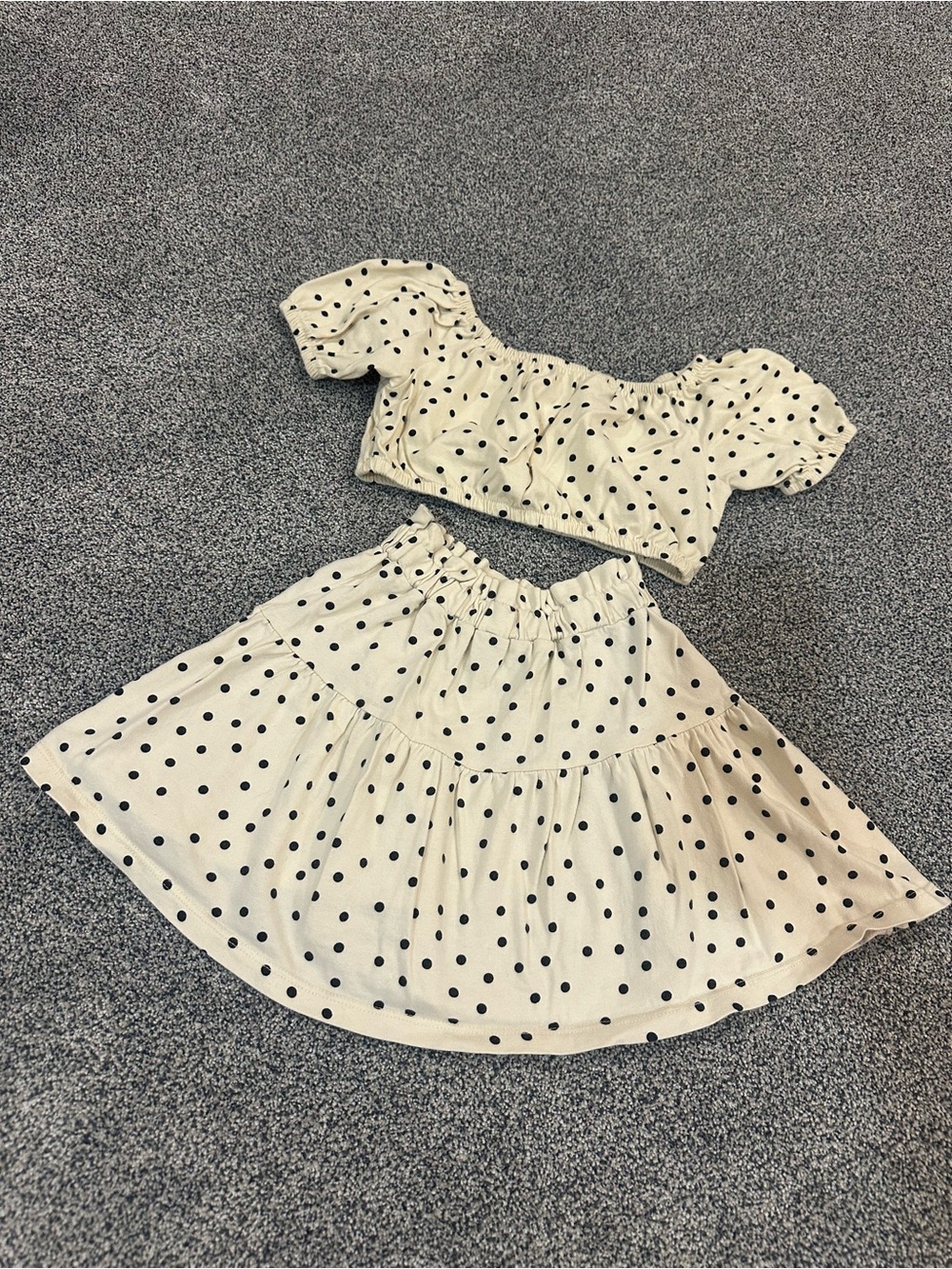 Zara polka dot matching skirt & top set